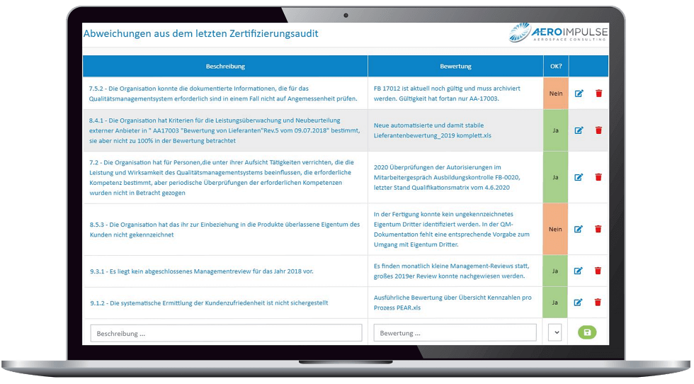 Audittool Auditsoftware flexibel kaufen EN 9100