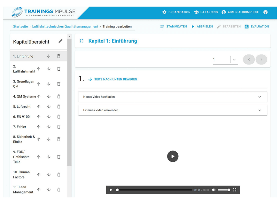 Learning platform TrainingsImpulse Course creation